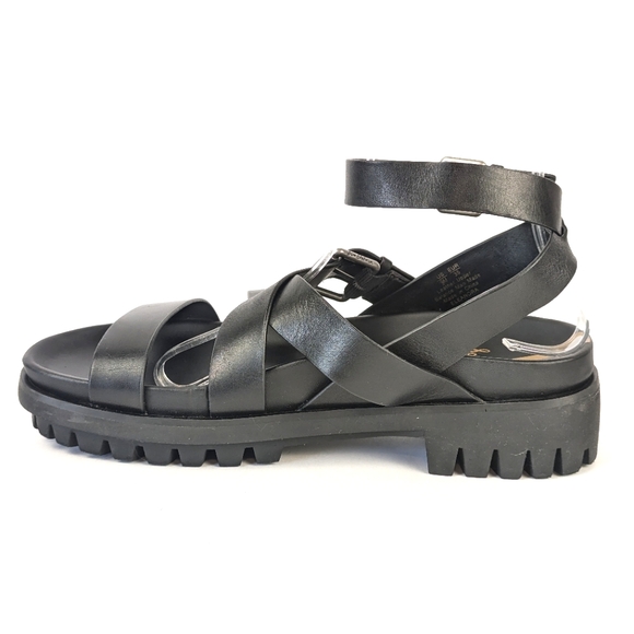 NEW Sam Edelman Eleanora Ankle Strap Gladiator Lug Sole Black Sandal Siz… - Picture 15 of 16